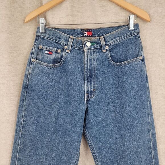 Tommy Hilfiger Perfect T Jeans Vintage Big Back Flag Patch Cotton Women's Sz 10 - Picture 4 of 12
